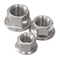 Porcas Hex serrilhadas titânio da flange Din6923