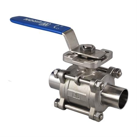 Válvula de esfera sanitária do aço inoxidável da flange da braçadeira/solda/linha